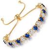 LOVANS Bracciale Tennis Donna Oro, Braccialetto con Zirconi, Idee Regali Natale Regalo Gioielli per Mamma Ragazza Sorella Fidanzata, Adatto per Polsi 8-22 cm [Blu&Bianco,5MM]
