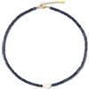 COAI Collana da Donna con Perline Heishi di Lapislazzuli e Perla Coltivata di Acqua Dolce, Collana Lapislazzuli da Donna