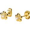 PURELEI® Shiny Bloom orecchini (oro), orecchini impermeabili per donne e ragazze, orecchini in acciaio inox a forma di fiore con perla, regalo per donne e figlie, Acciaio inossidabile
