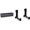 Lechuza Vaso Fioriera In Resina Per Piante Balconera, Set Completo, Grigio Ardesia & 19033, Supporto per Balconera, Nero, 20x5x26 cm