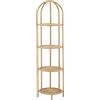 FERRETTI Libreria Angolare Rotonda In Rattan 4 Ripiani 40x38x150 Panama