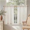 PONY DANCE Tende per Finestre a Vetro 2 Pezzi 60x90 CM Curtains Lino con Tasca per Cucina Semitrasparenti Tenda Corta per Interni, Beige