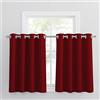 PONY DANCE Tende Natalizie Oscuranti per Finestre Piccole 2 Pezzi L 132 x A 90 cm Tende Termiche Camera da Letto per Interni con Anelli Curtains Corte Cucina, Rosso