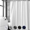 REDKEY Tenda Doccia 180x180 cm, Antimuffa Impermeabile Tenda Vasca da Bagno, Tessuto Poliestere Tenda per Doccia Lavabile con 12 Ganci Antiruggine, Bianco