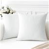 Artscope 2 Pezzi Federe per Cuscini in Finto Lino Minimalista Copricuscini Decorativo per Domestica Soggiorno Camera da Letto Divano 60x60cm, Bianco Puro