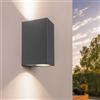 Ledvion - Lampada da Parete LED Antracite & Cube, Spot GU10, IP54, Luce Su&Giù, Lampada Esterna, Illuminazione Giardino, Illuminazione Facciata
