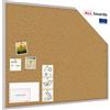 ALLboards Lavagna in Sughero con Cornice Grigio in Legno 100x80cm, Bacheca Sughero per Puntine Spille Memoboard