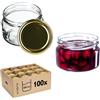 KADAX Piccoli vasetti per conserve da 250 ml, con coperchio, ermetici da regalare, mini barattoli per miele e spezie (100 pezzi, oro)