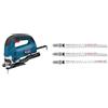 Bosch Professional Sierra de calar Bosch GST 90 BE Profesional + 3x Set di Lame per Seghetto Alternativo Expert 'Wood 2-side clean' per Compensato, Pannello per mobili in Legno Massiccio, 117 mm, Accessorio