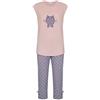 RAGNO Pigiama Corto Pinocchietto in Jersey di Cotone con Maglia con Manica a Kimono DF97NB Confetto (42)