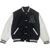ORANDESIGNE Giacca Bomber da Donna Primaverile College Giacca da Baseball di Coppia Uniform Cappotto Monopetto Letter Ricamo Bomber per Adolescente A Nero S