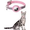 KOCNYDEY Collare per gatti AirTag in pelle riflettente, anti-perdita di gatto GPS Tracker collare con supporto regolabile e Bell integrato Apple Air Tag Collare per gatti di piccola taglia (Rosa)
