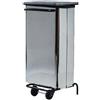 FORCAR Portarifiuti carrellato - In acciaio inox - Capacità litri 70 - Apertura a pedale - cm 49 x 50 x 79h