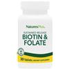 NATURES PLUS Biotin & Folate 30 Tavolette - Integratore di vitamine e minerali