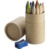Set disegno con matite e pastelli in cartone personalizzato Jules personalizzate o neutre