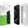 Belkin ScreenForce UltraGlass 2 Proteggi schermo antimicrobico per iPhone 15 Pro Max, antigraffio, sottile, con durezza di 9H, include un supporto di allineamento per un'applicazione senza bolle