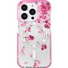 Ted Baker Custodia Antishock con fiori sparsi, compatibile con iPhone 15 Pro Max, compatibile con Magsafe, rosa trasparente