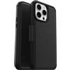 OtterBox Cover per iPhone 15 Pro Max Strada per MagSafe, resistente a shock e cadute, vero cuoio, 2 slot carte di credito, testata 3x vs norme MIL-STD 810G, Nero, Senza Retail Package