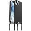 OtterBox Cover React Necklace con MagSafe per iPhone 15 Plus / 14 Plus, Ultra sottile, resistente a shock con cordino a collana, adattabile e intercambiabile, testata a norme MIL STD 810G, Nero