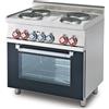 LOTUS Cucina professionale elettrica - N. 4 Piastre tonde - Forno elettrico - cm 80 x 60 x 90 h