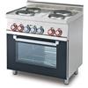 LOTUS Cucina elettrica - N. 4 Piastre tonde - Forno elettrico grill - cm 80 x 60 x 90 h
