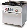 LOTUS Cucina a gas - N. 2 Fuochi - Forno a gas con grill GN 1/1 - Dimensioni cm 80 x 60 x 90 h