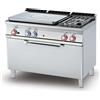 LOTUS Cucina a gas - Tuttapiastra + 2 Fuochi - Forno elettrico statico - Cm 120 x 70,5 x 90 h