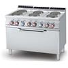 LOTUS Cucina professionale elettrica con 6 piastre tonde - Potenza kW 2.6 (x6) - Forno elettrico statico - cm 120 x 70,5 x 90 h