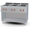 LOTUS Cucina professionale elettrica con 6 piastre quadrate - Potenza 2.6 (x6) - cm 120 x 70,5 x 90 h