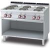 LOTUS Cucina professionale elettrica con 6 piastre tonde - Potenza kW 2.6 (x6) - cm 120 x 70,5 x 90 h