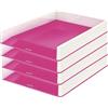 Leitz TS-120551 Wow Duo Colour vassoio portalettere, 267 mm x 49 mm x 336 mm, rosa