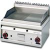 LOTUS Fry top a gas - 1/2 Piastra liscia 1/2 Piastra rigata al cromo - Cm 60 x 65 x 29 h