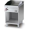 LOTUS Fry top a gas professionale con piastra liscia cromata e vano aperto - cm 60 x 70.5 x 90 h