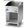 LOTUS Fry top a gas professionale con piastra 1/2 liscia 1/2 rigata acciaio e vano aperto - cm 60 x 70.5 x 90 h