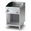 LOTUS Fry top a gas professionale con piastra cromata 1/2 liscia 1/2 rigata e vano aperto - cm 60 x 70.5 x 90 h