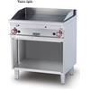 LOTUS Fry top a gas professionale con piastra rigata cromata e vano aperto - Cm 80 x 70,5 x 90 h
