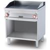 LOTUS Fry top elettrico professionale con piastra 1/2 liscia 1/2 rigata - cm 80 x 70.5 x 90 h