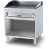 LOTUS Fry top elettrico professionale con piastra rigata cromata - cm 80 x 70.5 x 90 h