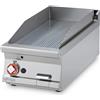 LOTUS Fry top professionale a gas da banco - Piastra rigata al cromo - Cm 40 x 90 x 28 h