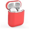KOKOKA Custodia in Silicone Compatibile con AirPods 2 e 1, Silicone Protettiva Case Cover for Airpods 2 e 1, [LED anteriore Visibile] [Supporta la Ricarica Wireless] Rosso