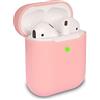 KOKOKA Custodia in Silicone Compatibile con AirPods 2 e 1, Silicone Protettiva Case Cover for Airpods 2 e 1, [LED anteriore Visibile] [Supporta la Ricarica Wireless] Rosa