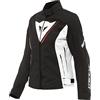 Dainese Veloce Lady D-Dry Jacket, Giacca Moto 4 Stagioni, Donna, Nero/Bianco/Rosso Lava, 44