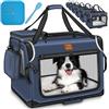 TRESKO® Box pieghevole per cani con tappetino, spatola e riflettori XXL 92 x 63 x 63 cm | trasportino per cani e gatti | trasportino per cani di piccola taglia e grande | borsa per cani robusta