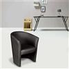 Dmora Poltrona con Rivestimento in finta pelle, Colore Nero, cm 65 x 78 x 60