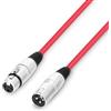 Adam Hall Cables 3 STAR MMF 0050 RED - Cavo microfono XLR femmina su XLR maschio, 0,5 m, rosso