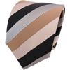 TigerTie Cravatta in seta - beige marrone oro nero bianco striato - Cravatta in seta