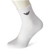 Emporio Armani 3-pack Short Socks Sporty Terrycloth, Confezione Da Calzini Corti Uomo, Bianco (White), Taglia unica