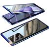 SIMao Custodia per Samsung Galaxy Note 20 Ultra 5G Cover 360 Gradi Full Body Protettiva Adsorbimento Magnetica Copertura Case Antiurto Metal Bumper Flip Case Trasparente Vetro Temperato Custodia,Blu