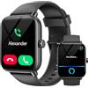 Yoever Smartwatch Uomo Donna, 1.8'' Orologio Smartwatch Uomo con Chiamate e Risposta, Alexa Integrato, Impermeabile IP68 Fitness Tracker con Cardiofrequenzimetro/SpO2/Sonno, 110 Modalità Sport (Nero, 1.8)