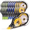 Yoosso 12 Pezzi Bianchetto a Nastro, 12m x 5 mm Correttore a Nastro Scolorina Nastro Correction Tape per Bambini Studenti Ufficio Cancelleria Scuola Casa (Giallo + Blu + Verde)